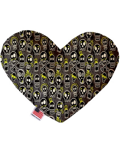 Skater Skulls 6 Inch Canvas Heart Dog Toy