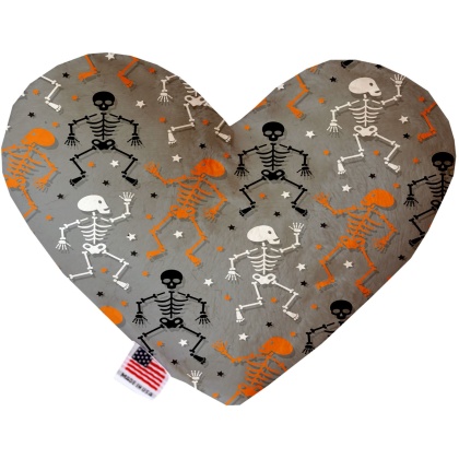 Skeletons Dancing 6 Inch Canvas Heart Dog Toy