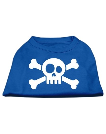 Skull Crossbone Screen Print Shirt Blue Lg