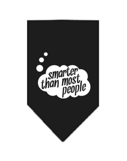 Smarter then most People Screen Print Bandana Black Large