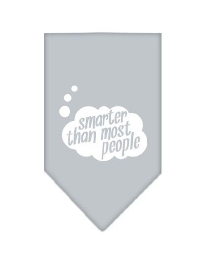 Smarter then most People Screen Print Bandana Grey Large