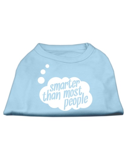 Smarter then Most People Screen Printed Dog Shirt  Baby Blue Lg