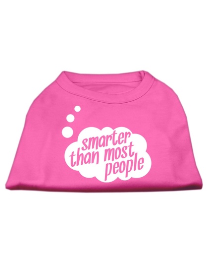Smarter then Most People Screen Printed Dog Shirt  Bright Pink Lg