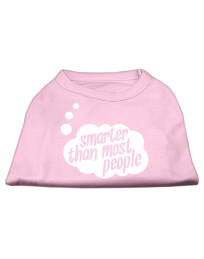 Smarter then Most People Screen Printed Dog Shirt  Light Pink Lg