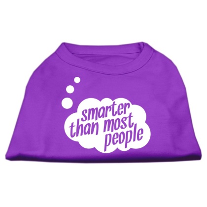 Smarter then Most People Screen Printed Dog Shirt  Purple Lg