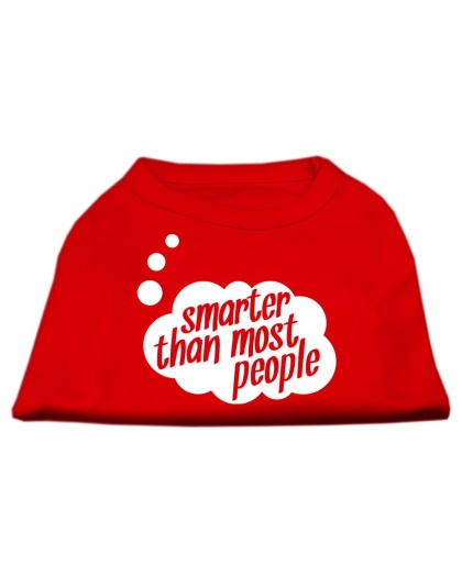 Smarter then Most People Screen Printed Dog Shirt  Red Lg