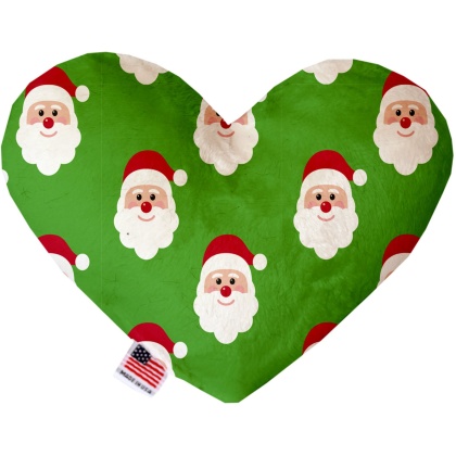 Smiling Santa 6 Inch Canvas Heart Dog Toy