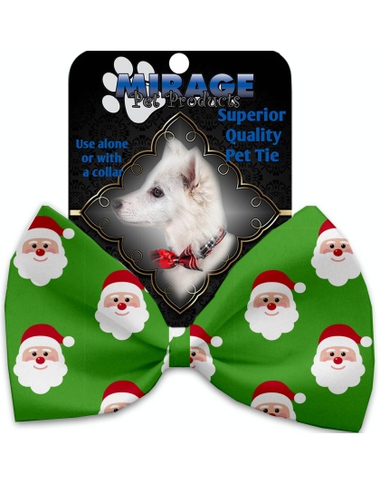 Smiling Santa Pet Bow Tie Collar Accessory with Velcro