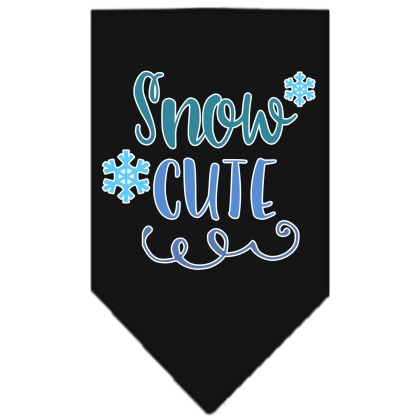 Snow Cute Screen Print Bandana Black Large