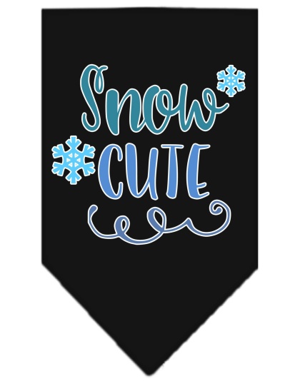 Snow Cute Screen Print Bandana Black Large