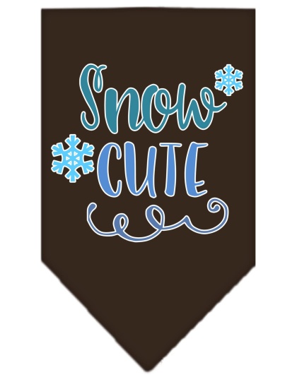 Snow Cute Screen Print Bandana Cocoa Large