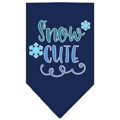 Snow Cute Screen Print Bandana Navy Blue large