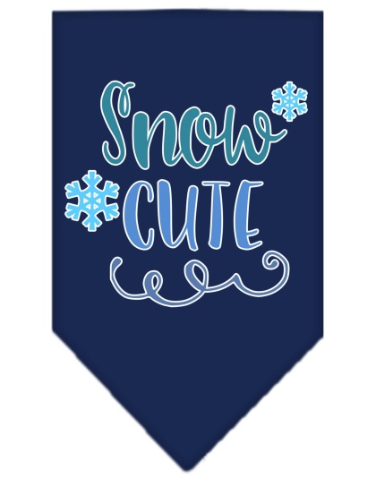 Snow Cute Screen Print Bandana Navy Blue large