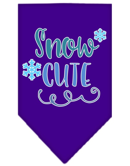 Snow Cute Screen Print Bandana Purple Large