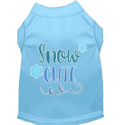 Snow Cute Screen Print Dog Shirt Baby Blue Lg