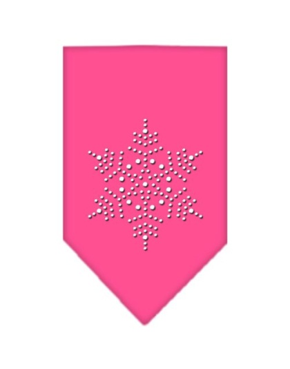 Snowflake Rhinestone Bandana Bright Pink Large