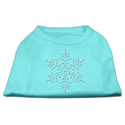 Snowflake Rhinestone Shirt Aqua L