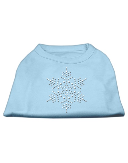 Snowflake Rhinestone Shirt Baby Blue L