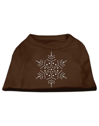 Snowflake Rhinestone Shirt Brown Lg