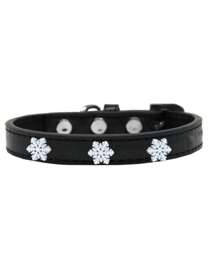 Snowflake Widget Dog Collar Black Size 10