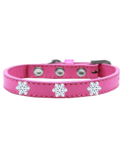 Snowflake Widget Dog Collar Bright Pink Size 10