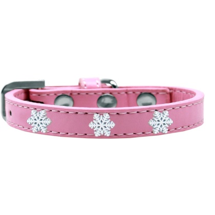 Snowflake Widget Dog Collar Light Pink Size 10