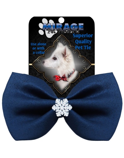 Snowflake Widget Pet Bowtie Navy Blue