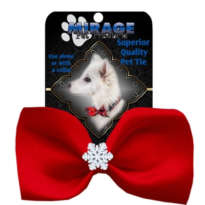 Snowflake Widget Pet Bowtie Red