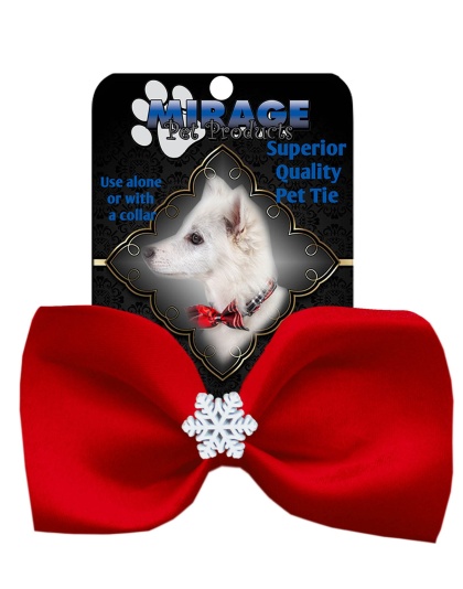 Snowflake Widget Pet Bowtie Red