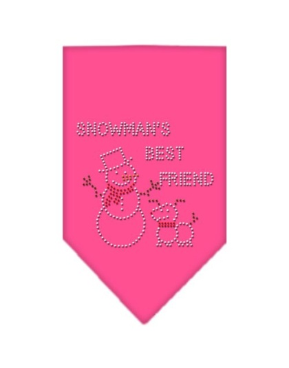 Snowman's Best Friend Rhinestone Bandana Bright Pink Large