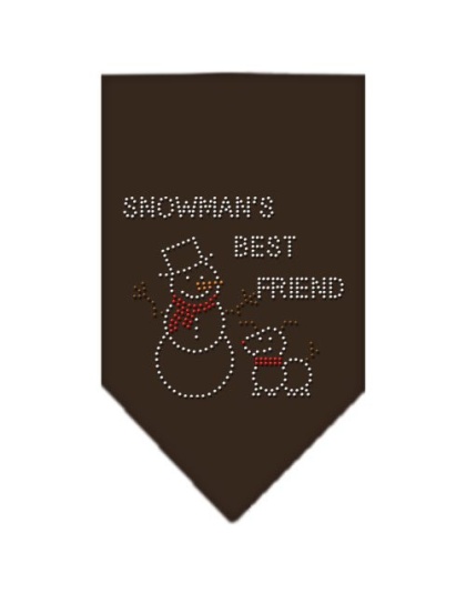 Snowman's Best Friend Rhinestone Bandana Cocoa Large