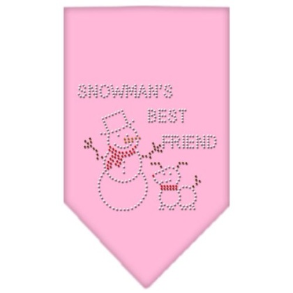 Snowman's Best Friend Rhinestone Bandana Light Pink Large