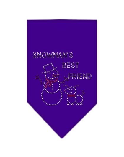 Snowman's Best Friend Rhinestone Bandana Purple Large