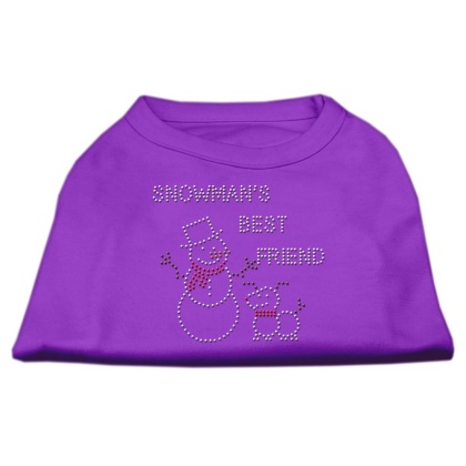 Snowman's Best Friend Rhinestone Shirt Purple L