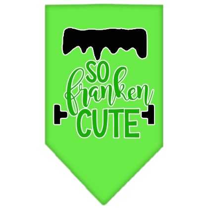 So Franken Cute Screen Print Bandana Lime Green Large