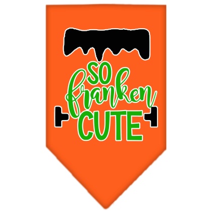 So Franken Cute Screen Print Bandana Orange Large