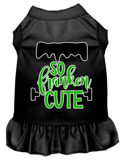 So Franken Cute Screen Print Dog Dress Black 4X