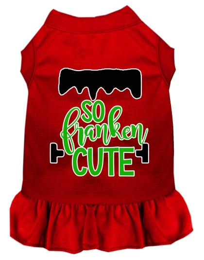 So Franken Cute Screen Print Dog Dress Red 4X