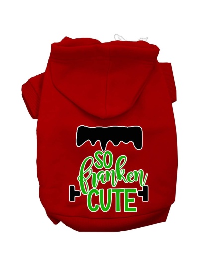 So Franken Cute Screen Print Dog Hoodie Red L