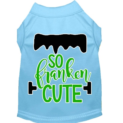 So Franken Cute Screen Print Dog Shirt Baby Blue Lg