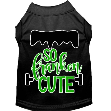 So Franken Cute Screen Print Dog Shirt Black Lg