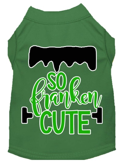 So Franken Cute Screen Print Dog Shirt Green Lg