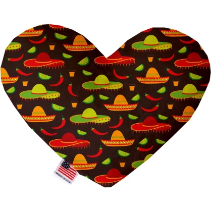 Sombreros 6 inch Canvas Heart Dog Toy