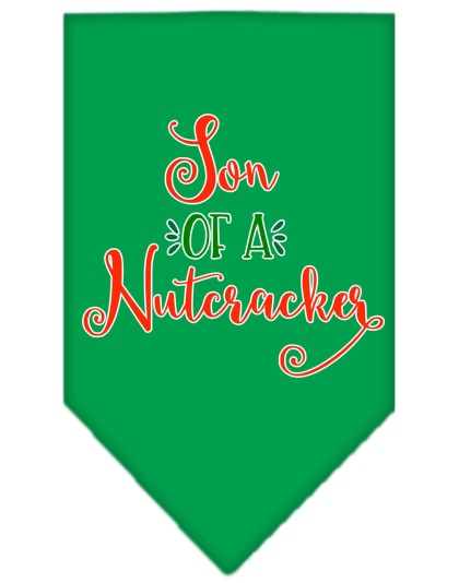 Son of a Nutcracker Screen Print Bandana Emerald Green Large