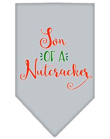 Son of a Nutcracker Screen Print Bandana Grey Large