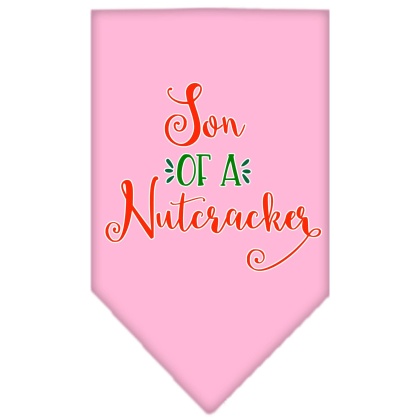 Son of a Nutcracker Screen Print Bandana Light Pink Large