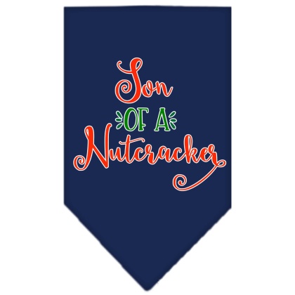 Son of a Nutcracker Screen Print Bandana Navy Blue large