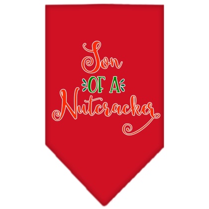 Son of a Nutcracker Screen Print Bandana Red Large