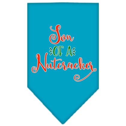 Son of a Nutcracker Screen Print Bandana Turquoise Large