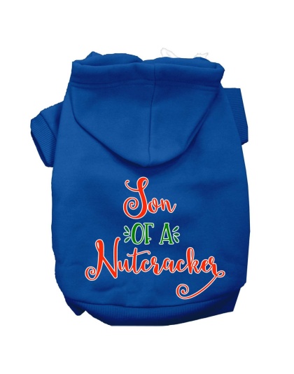 Son of a Nutcracker Screen Print Dog Hoodie Blue L